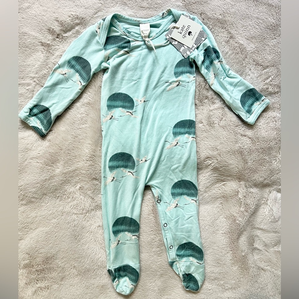 NWT Kate Quinn Sea Crane Long Sleeve Lap Neck Footie